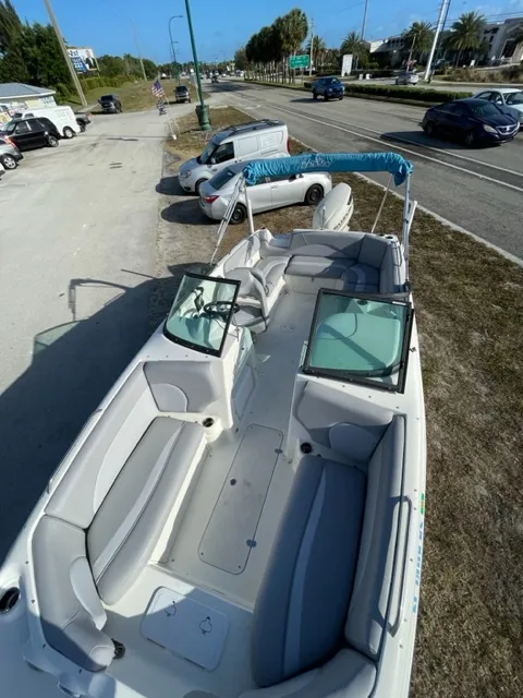 Complete boat interior transformation with custom marine cushions and upholstery